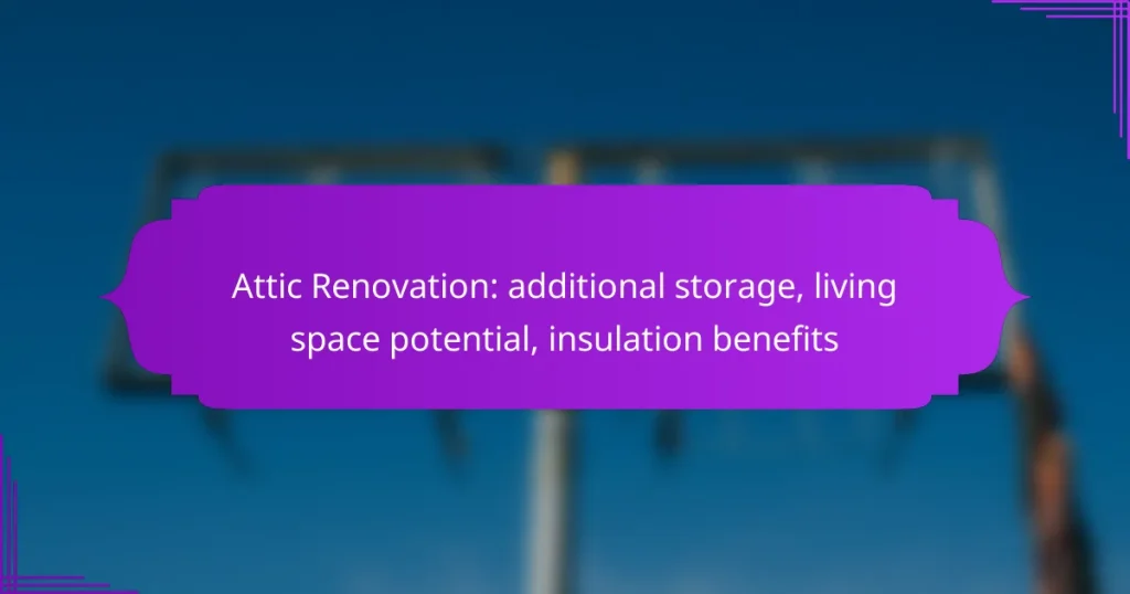Attic Renovation: additional storage, living space potential, insulation benefits