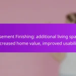 Basement Finishing: additional living space, increased home value, improved usability