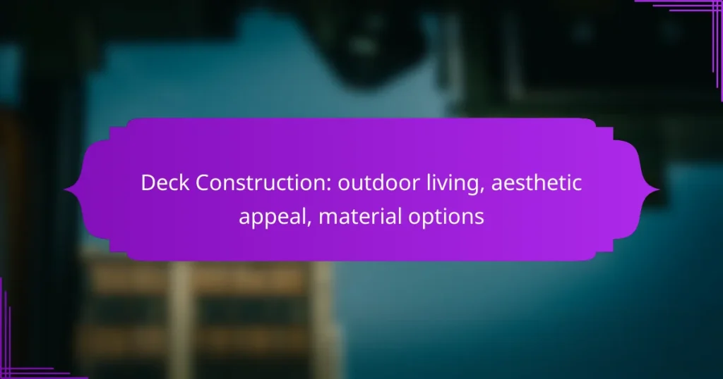 Deck Construction: outdoor living, aesthetic appeal, material options