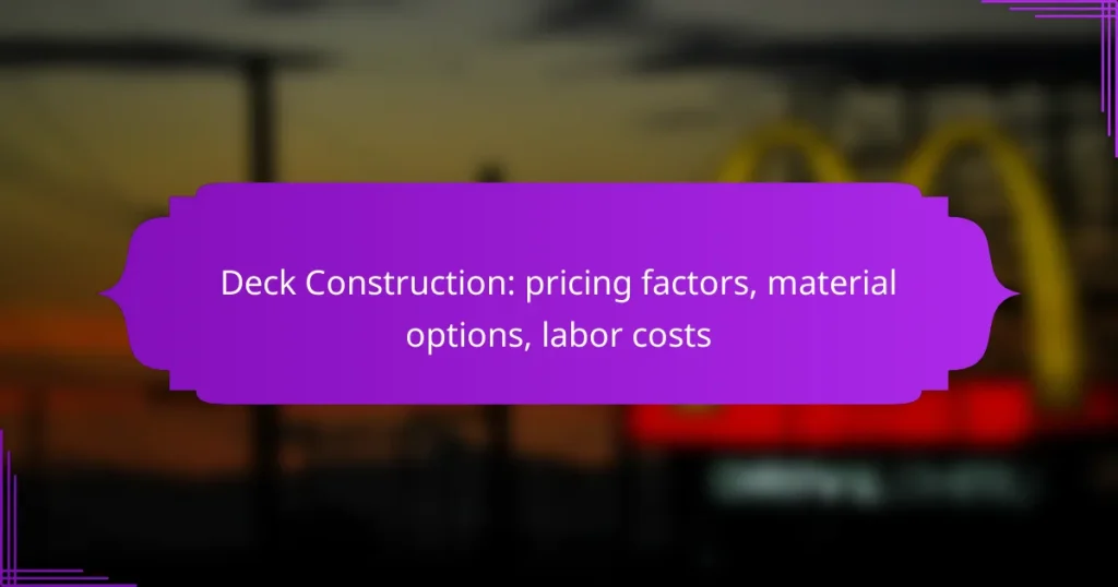 Deck Construction: pricing factors, material options, labor costs