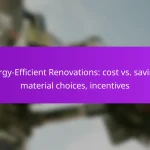 Energy-Efficient Renovations: cost vs. savings, material choices, incentives