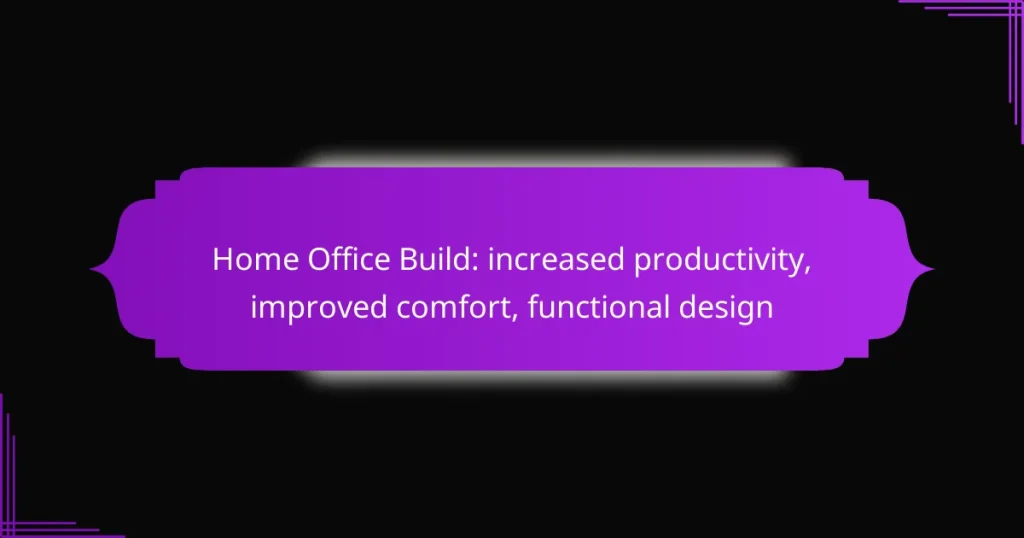 Home Office Build: increased productivity, improved comfort, functional design