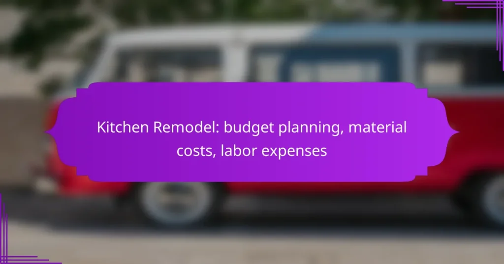 Kitchen Remodel: budget planning, material costs, labor expenses