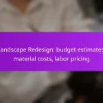 Landscape Redesign: budget estimates, material costs, labor pricing
