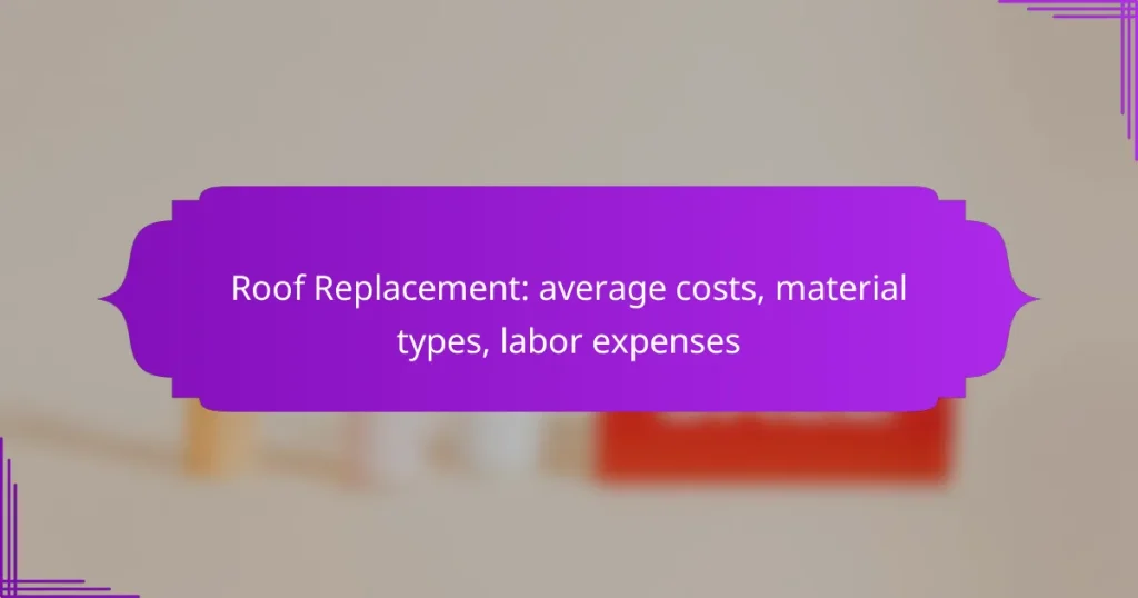 Roof Replacement: average costs, material types, labor expenses
