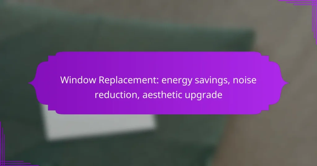 Window Replacement: energy savings, noise reduction, aesthetic upgrade