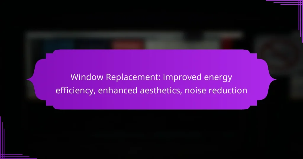 Window Replacement: improved energy efficiency, enhanced aesthetics, noise reduction