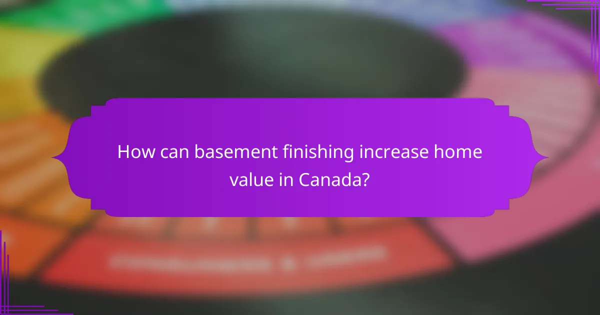 How can basement finishing increase home value in Canada?
