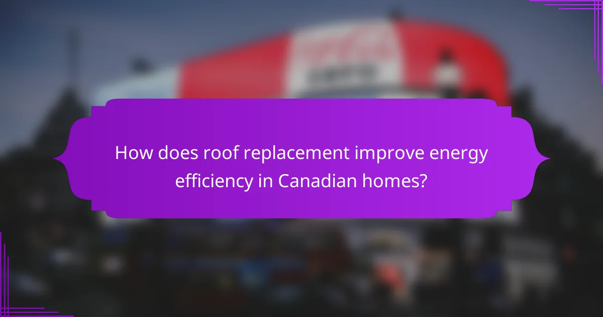 How does roof replacement improve energy efficiency in Canadian homes?