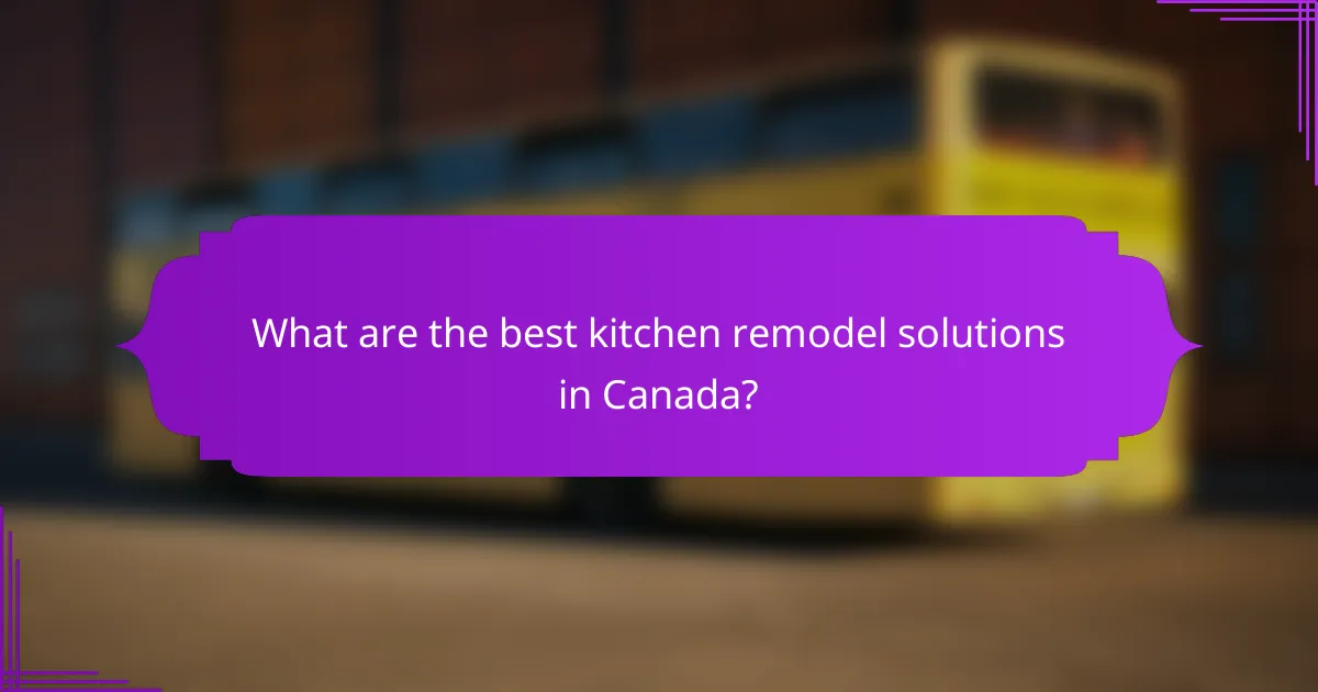 What are the best kitchen remodel solutions in Canada?