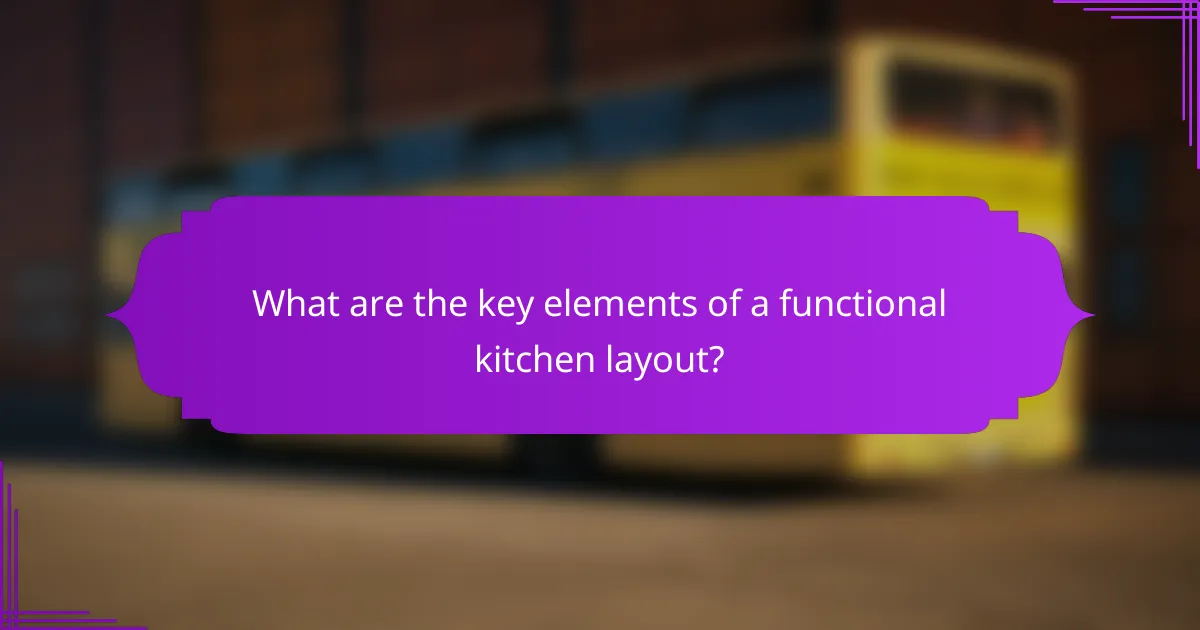 What are the key elements of a functional kitchen layout?