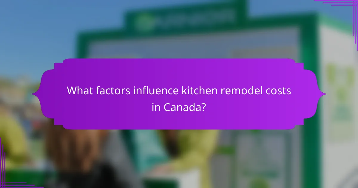 What factors influence kitchen remodel costs in Canada?